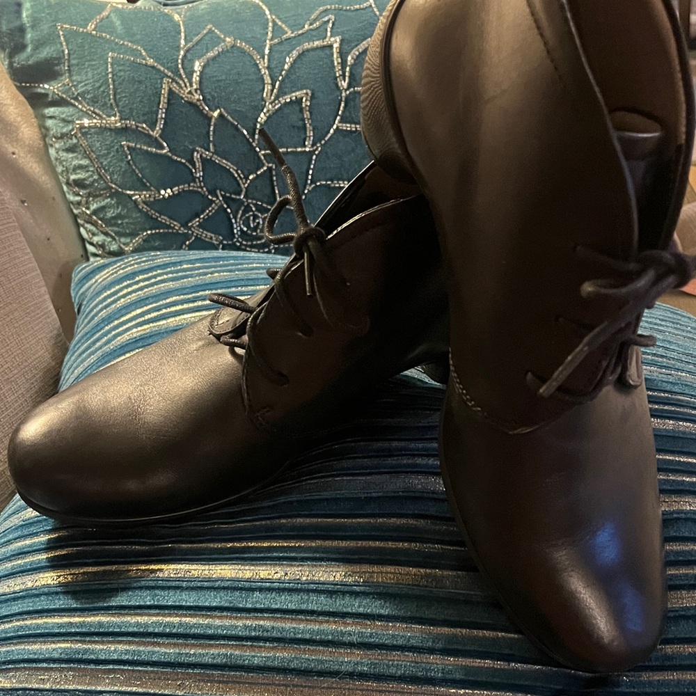 Women’s Black leather booties by ECCO